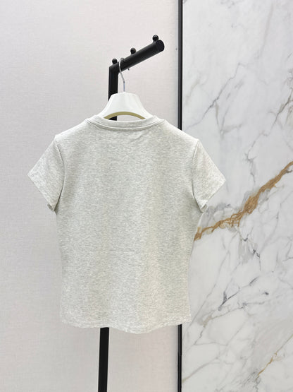 26ss Embroidered Pattern Slim Fit T-Shirt