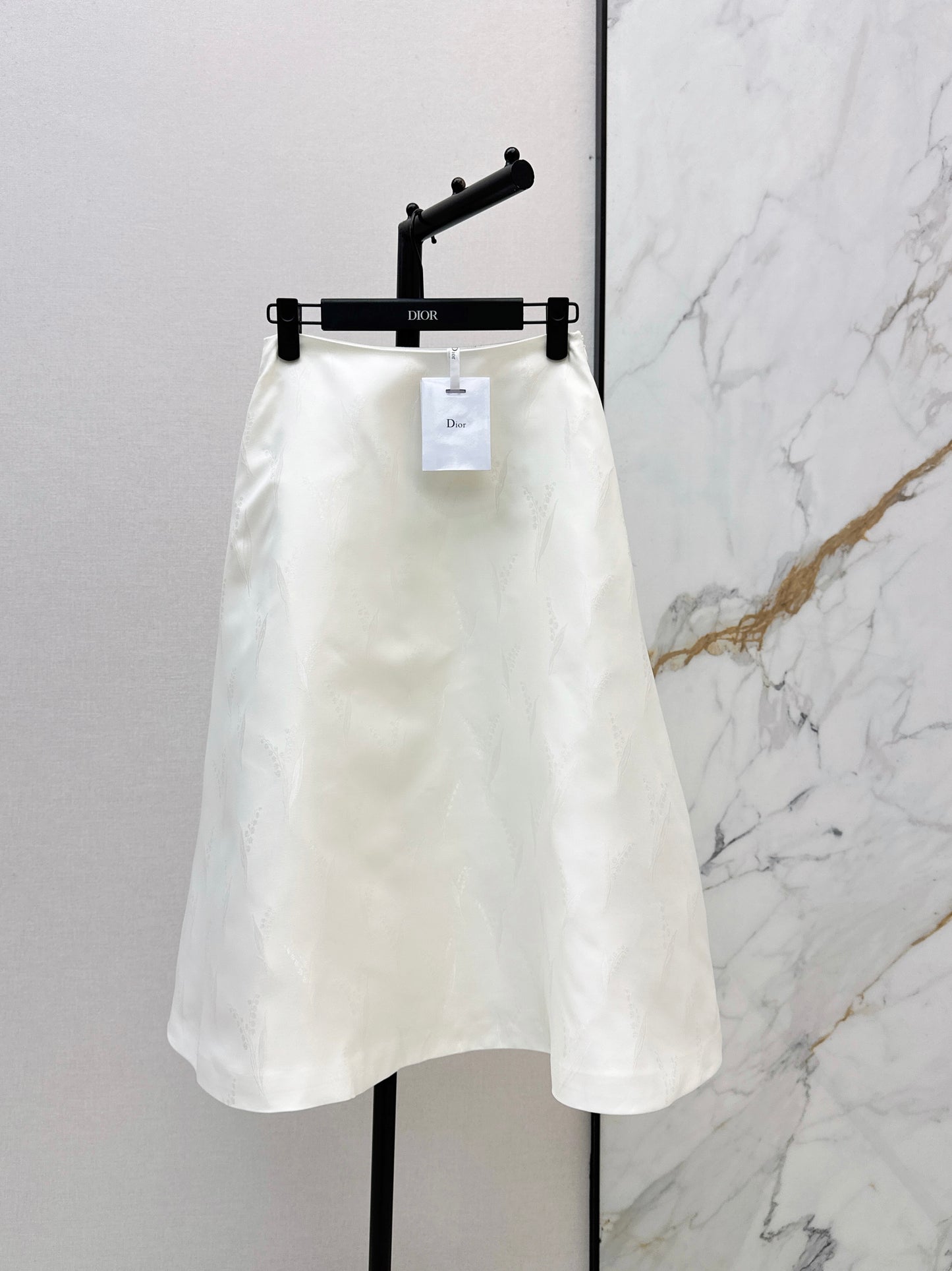 26ss Lily of the Valley Jacquard A-Line Flared Midi Skirt