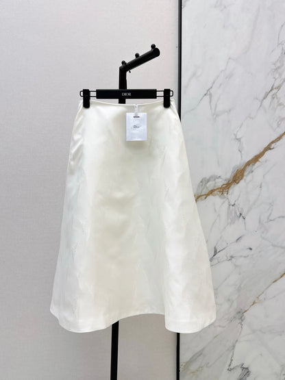 26ss Lily of the Valley Jacquard A-Line Flared Midi Skirt