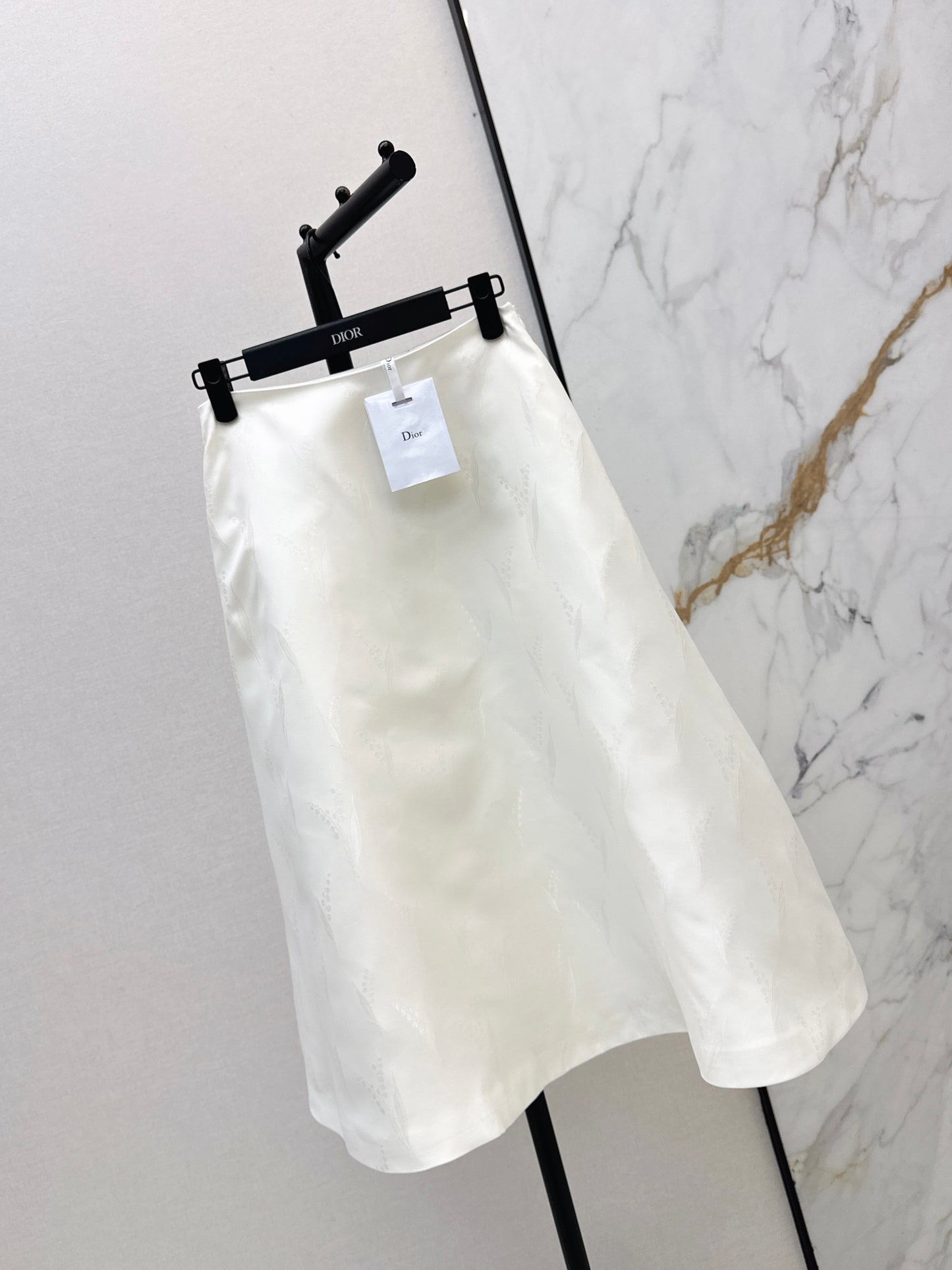 26ss Lily of the Valley Jacquard A-Line Flared Midi Skirt