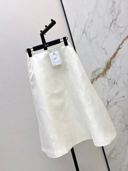 26ss Lily of the Valley Jacquard A-Line Flared Midi Skirt