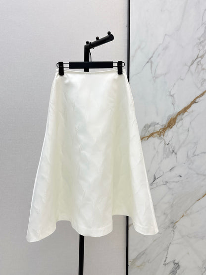 26ss Lily of the Valley Jacquard A-Line Flared Midi Skirt