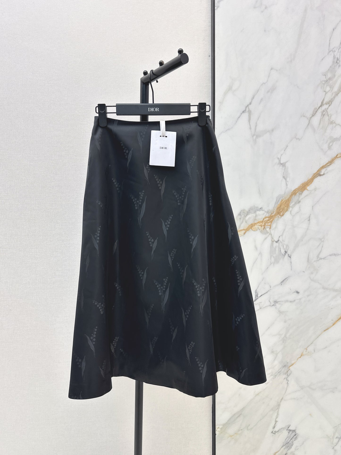 26ss Lily of the Valley Jacquard A-Line Flared Midi Skirt