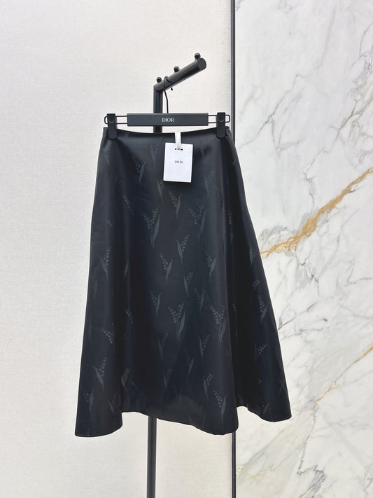 26ss Lily of the Valley Jacquard A-Line Flared Midi Skirt