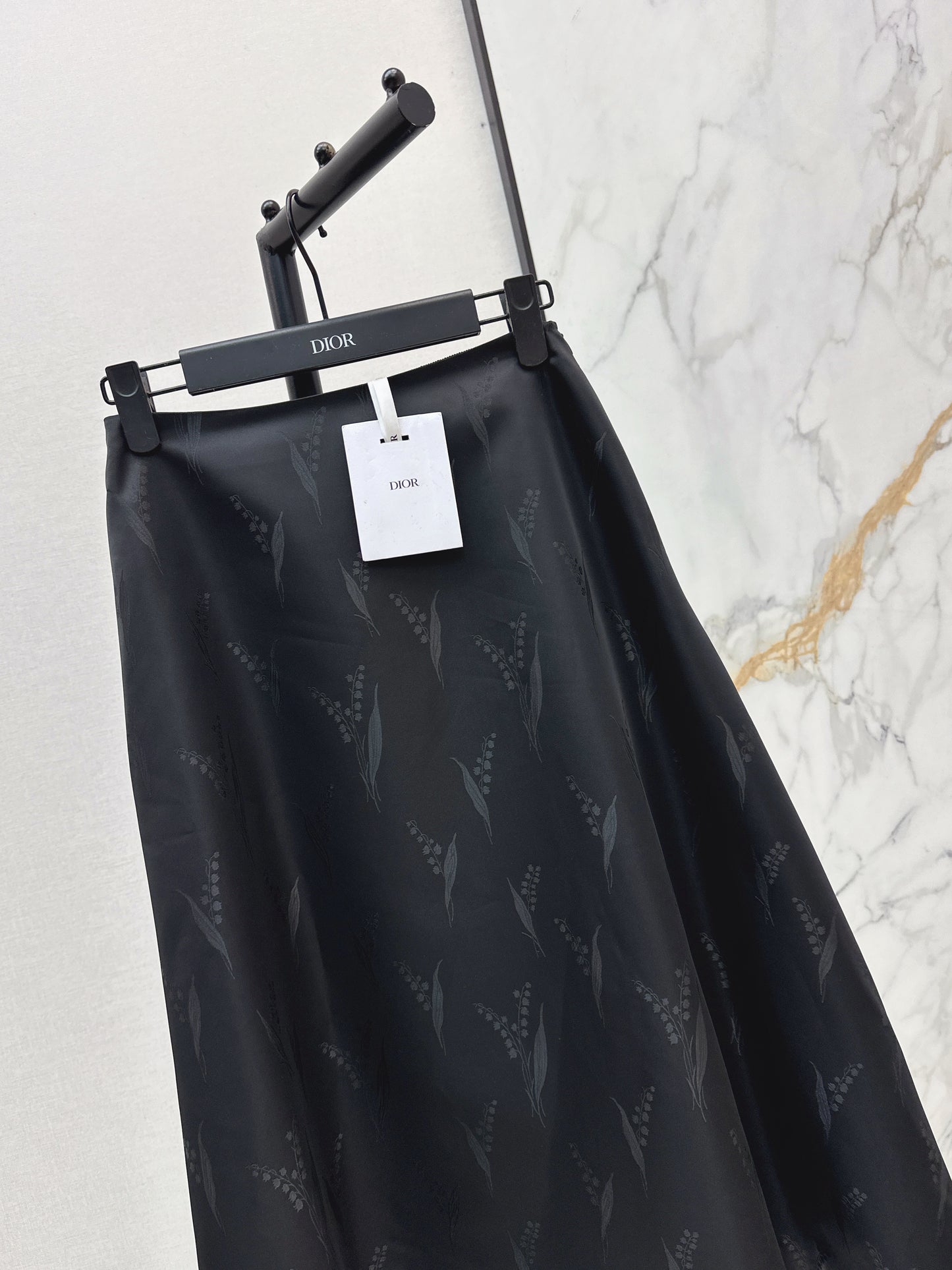 26ss Lily of the Valley Jacquard A-Line Flared Midi Skirt
