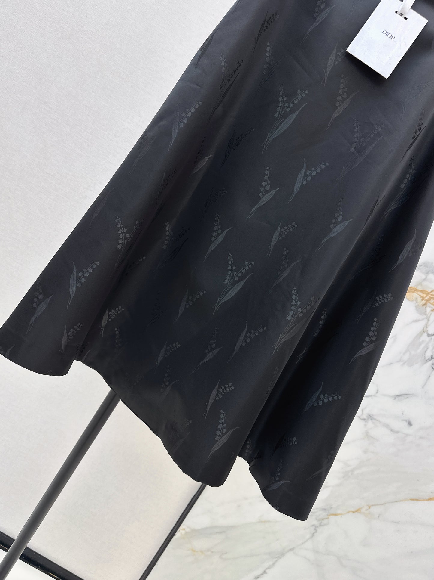 26ss Lily of the Valley Jacquard A-Line Flared Midi Skirt