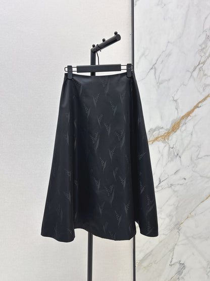 26ss Lily of the Valley Jacquard A-Line Flared Midi Skirt