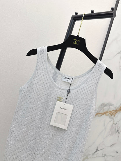 26ss Rhinestone Craft Knit Vest