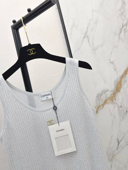 26ss Rhinestone Craft Knit Vest