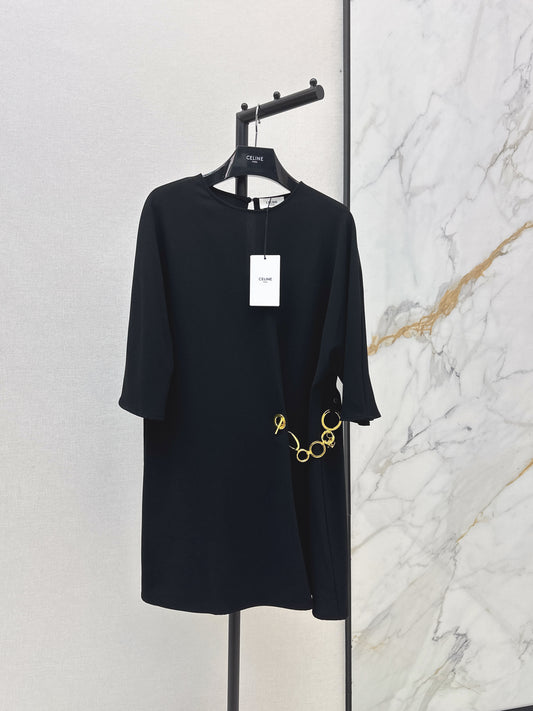 26ss Metal Chain Decorative Dress