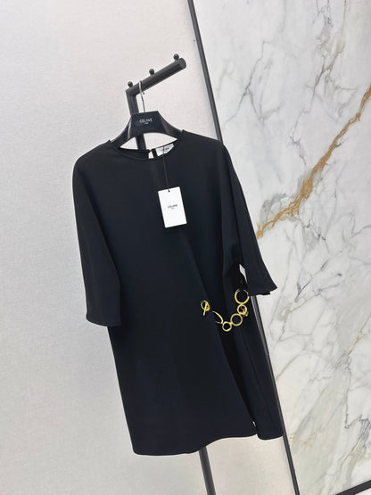 26ss Metal Chain Decorative Dress