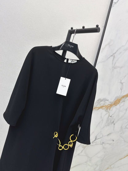 26ss Metal Chain Decorative Dress