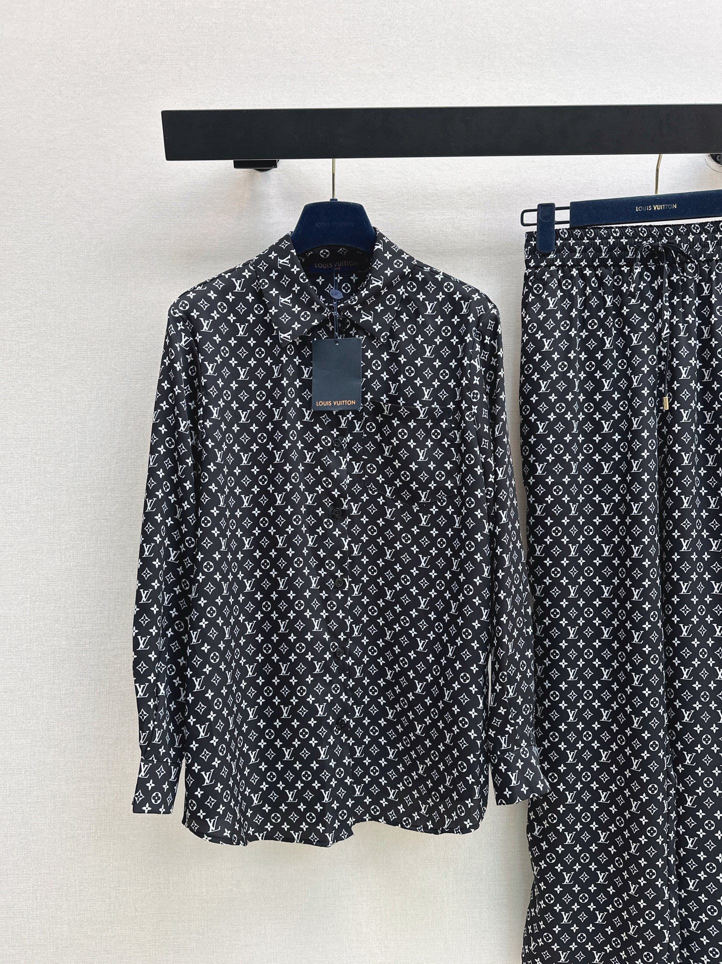 26ss Monogram Pattern Long-Sleeve Shirt / Straight-Leg Pants
