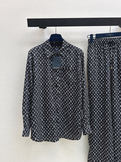 26ss Monogram Pattern Long-Sleeve Shirt / Straight-Leg Pants