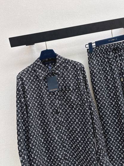26ss Monogram Pattern Long-Sleeve Shirt / Straight-Leg Pants