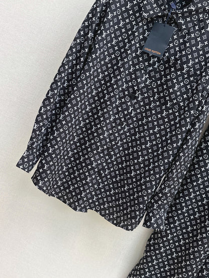 26ss Monogram Pattern Long-Sleeve Shirt / Straight-Leg Pants