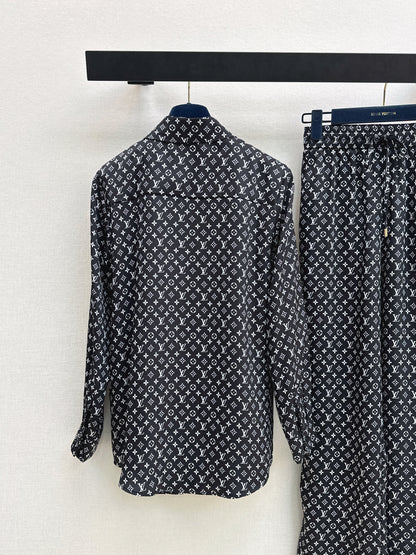 26ss Monogram Pattern Long-Sleeve Shirt / Straight-Leg Pants