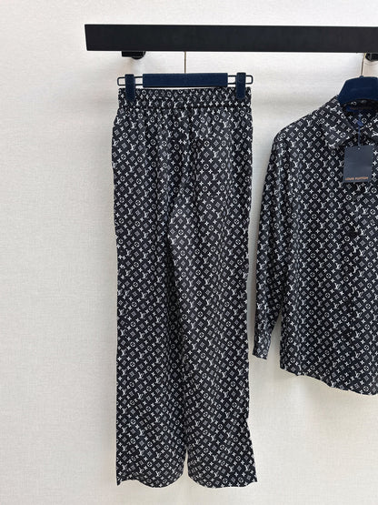 26ss Monogram Pattern Long-Sleeve Shirt / Straight-Leg Pants