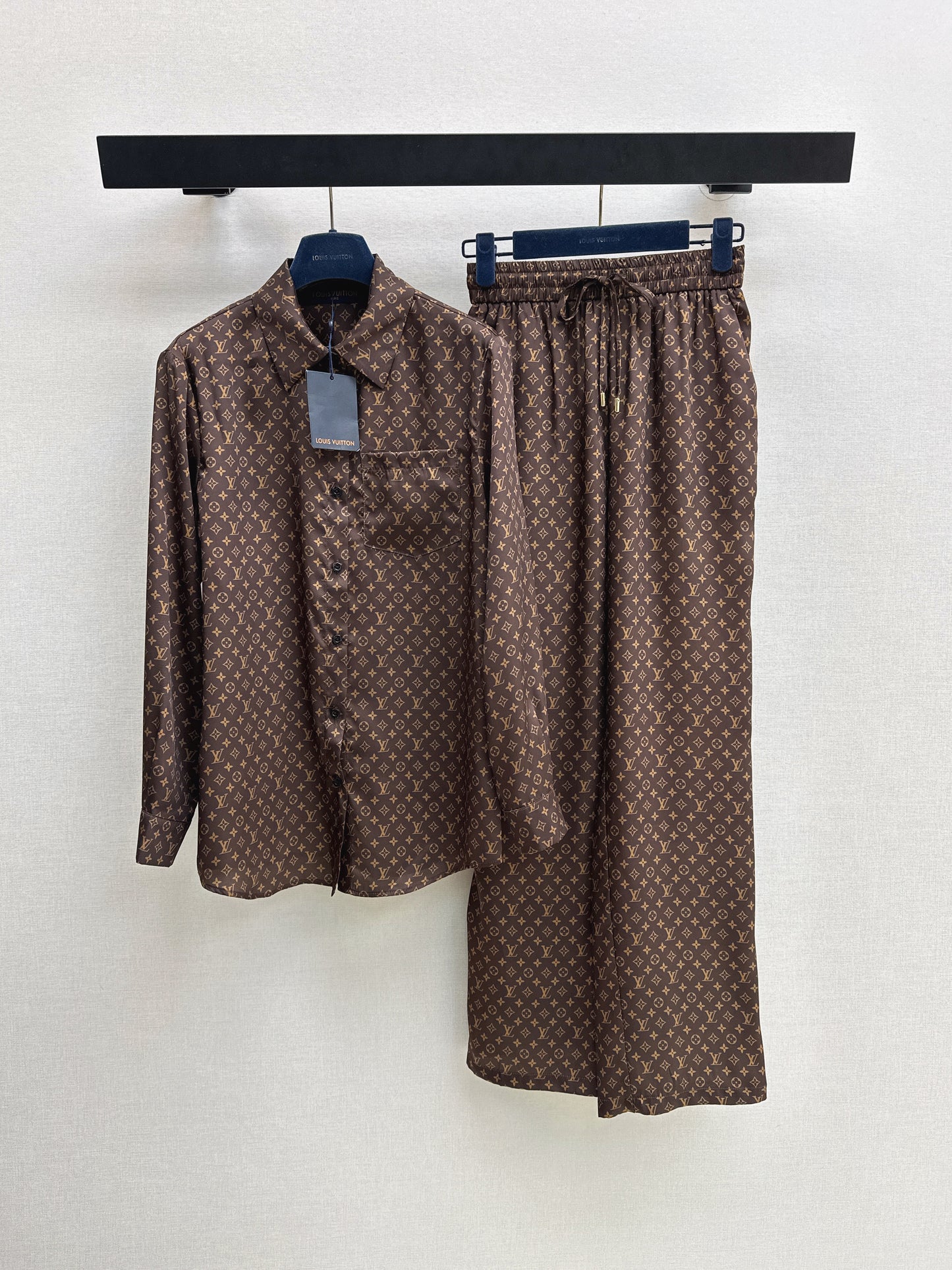 26ss Monogram Pattern Long-Sleeve Shirt / Straight-Leg Pants