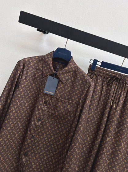 26ss Monogram Pattern Long-Sleeve Shirt / Straight-Leg Pants