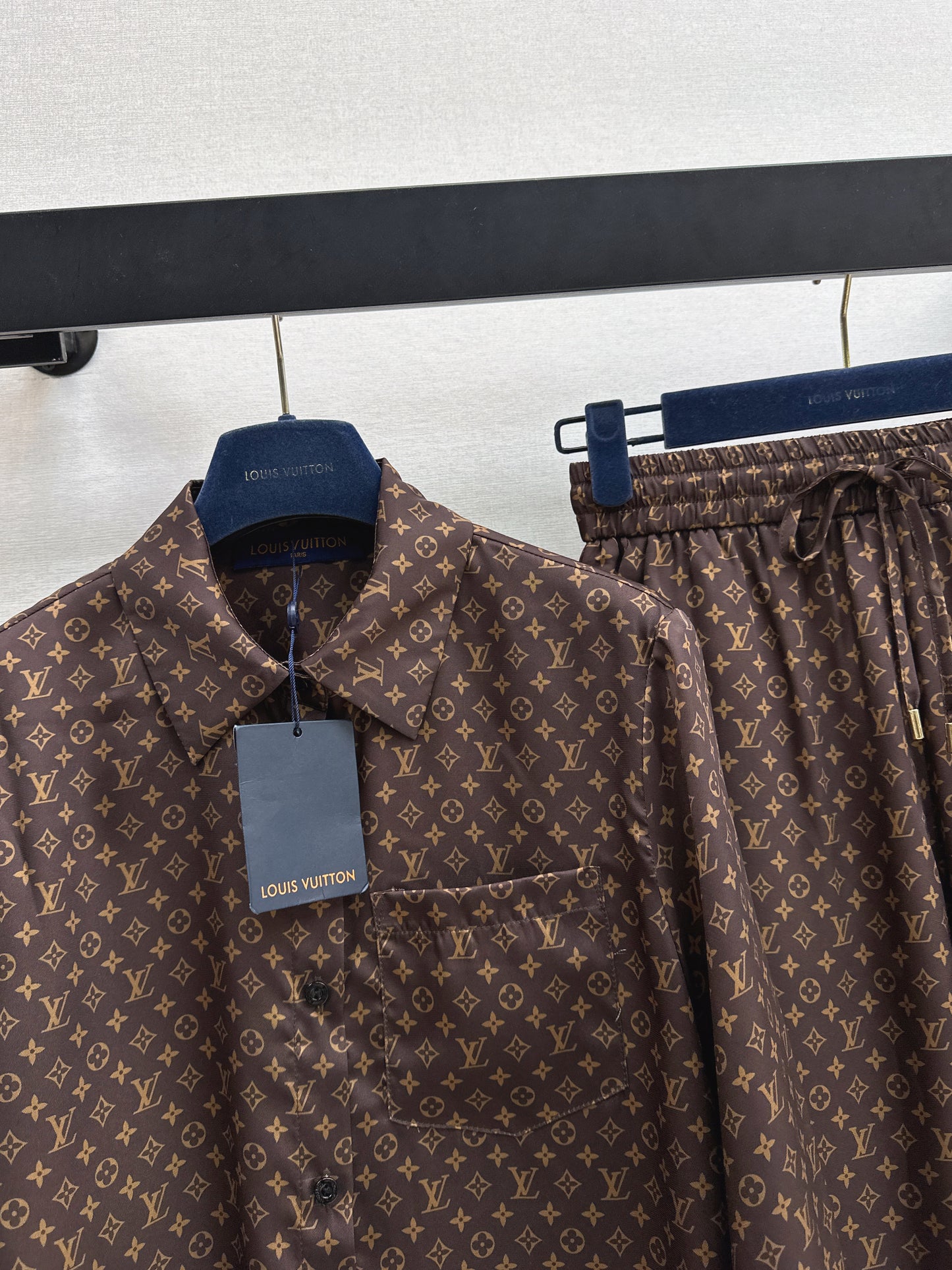 26ss Monogram Pattern Long-Sleeve Shirt / Straight-Leg Pants