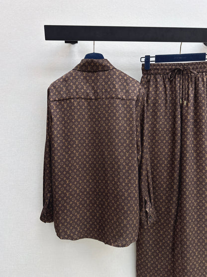 26ss Monogram Pattern Long-Sleeve Shirt / Straight-Leg Pants