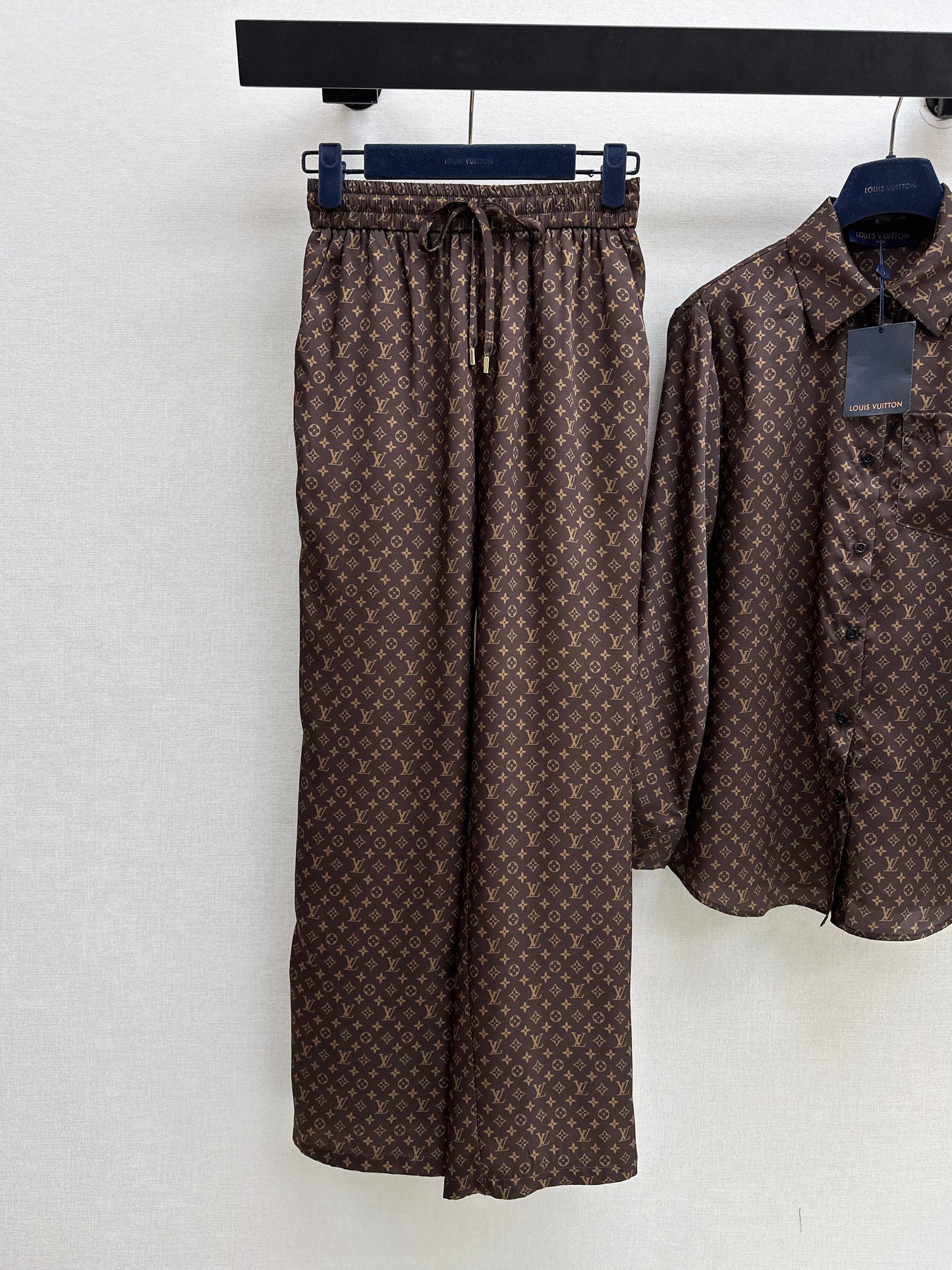26ss Monogram Pattern Long-Sleeve Shirt / Straight-Leg Pants