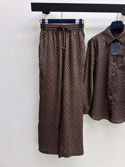 26ss Monogram Pattern Long-Sleeve Shirt / Straight-Leg Pants