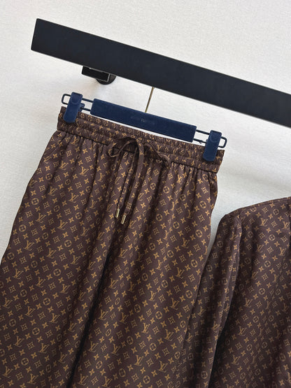 26ss Monogram Pattern Long-Sleeve Shirt / Straight-Leg Pants