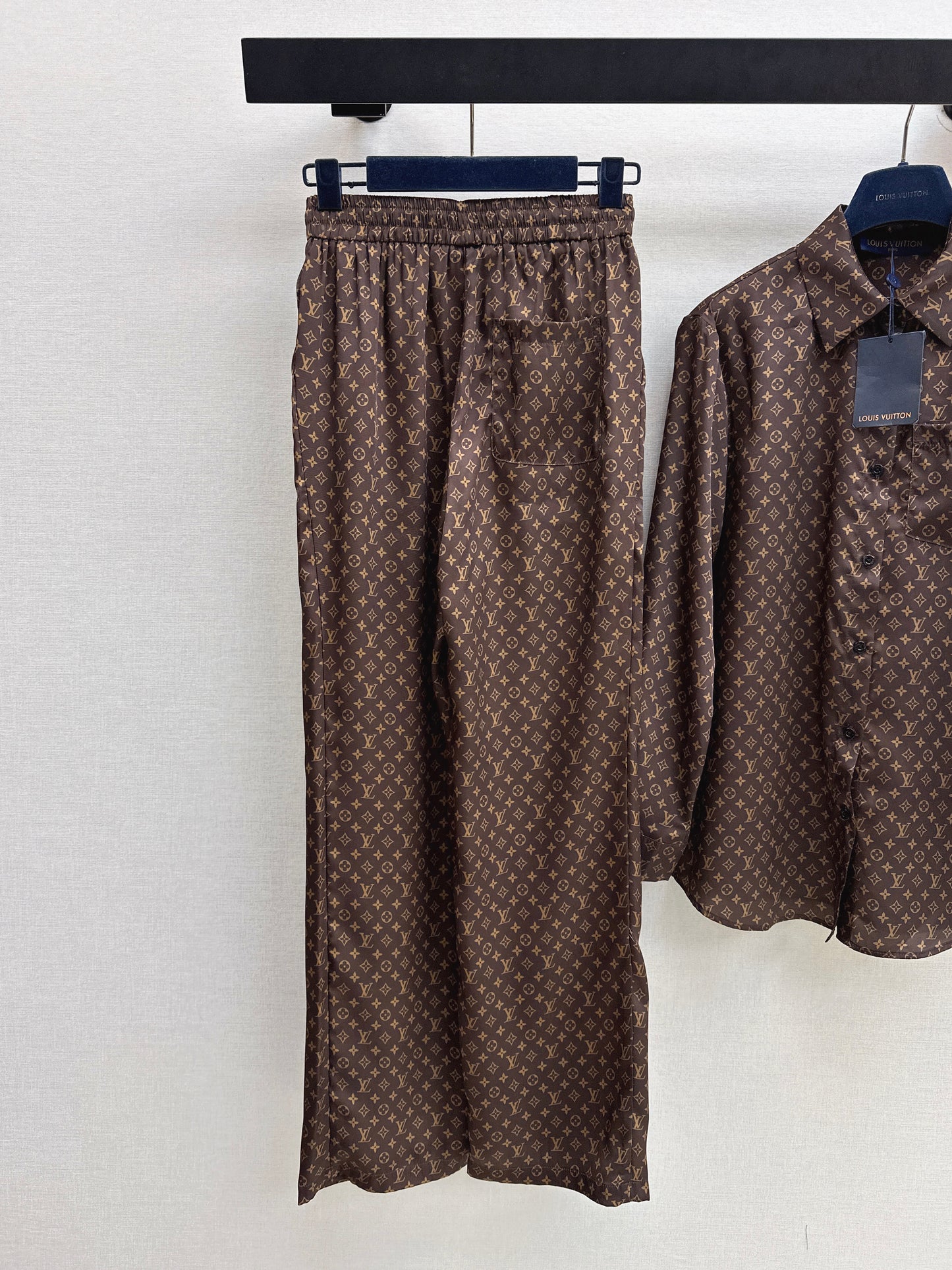 26ss Monogram Pattern Long-Sleeve Shirt / Straight-Leg Pants