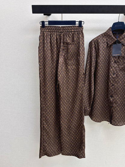 26ss Monogram Pattern Long-Sleeve Shirt / Straight-Leg Pants