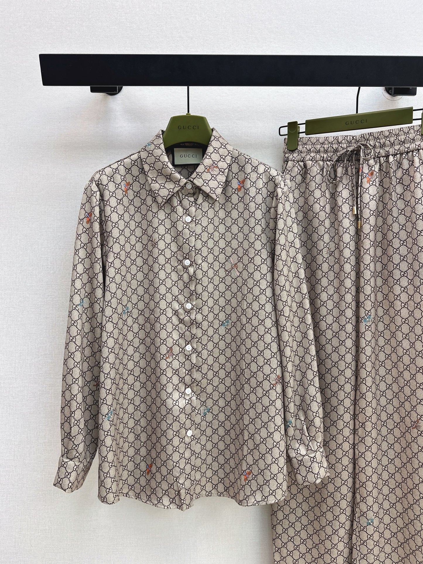 26ss Monogram Long-Sleeve Shirt / Straight-Leg Pants