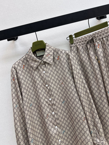 26ss Monogram Long-Sleeve Shirt / Straight-Leg Pants