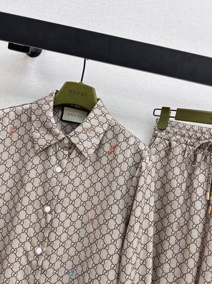 26ss Monogram Long-Sleeve Shirt / Straight-Leg Pants