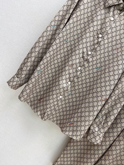 26ss Monogram Long-Sleeve Shirt / Straight-Leg Pants