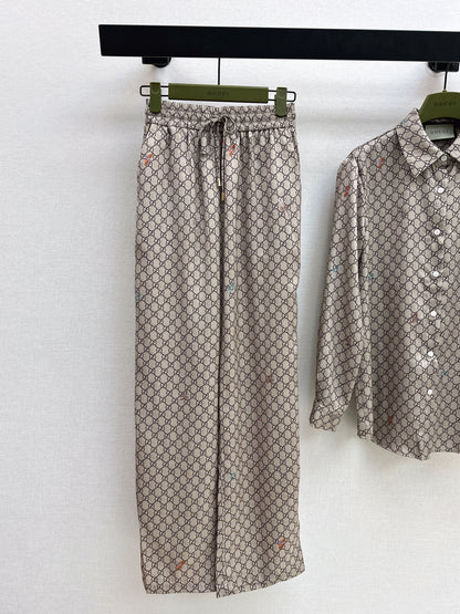 26ss Monogram Long-Sleeve Shirt / Straight-Leg Pants