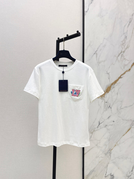 26ss Letter Embroidery Decorative T-Shirt