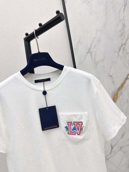 26ss Letter Embroidery Decorative T-Shirt
