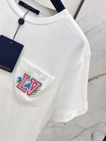 26ss Letter Embroidery Decorative T-Shirt