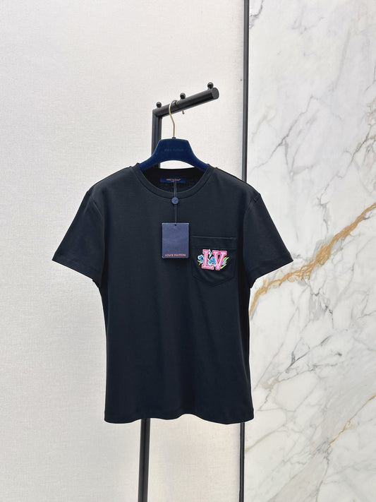 26ss Letter Embroidery Decorative T-Shirt