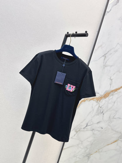 26ss Letter Embroidery Decorative T-Shirt