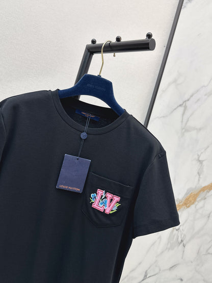 26ss Letter Embroidery Decorative T-Shirt