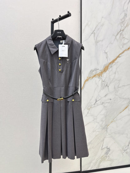 26ss Collared Pleated Dress