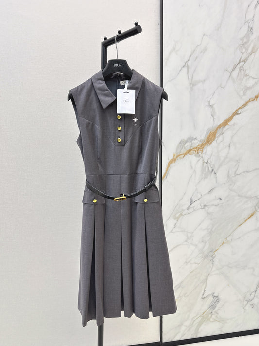 26ss Collared Pleated Dress