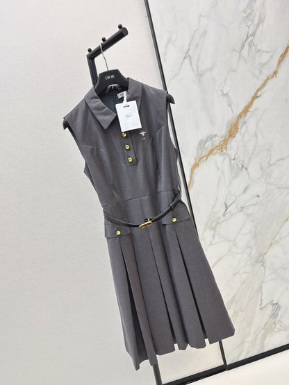 26ss Collared Pleated Dress