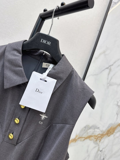 26ss Collared Pleated Dress