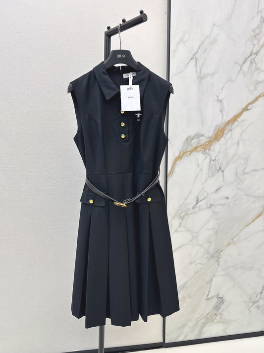 26ss Collared Pleated Dress