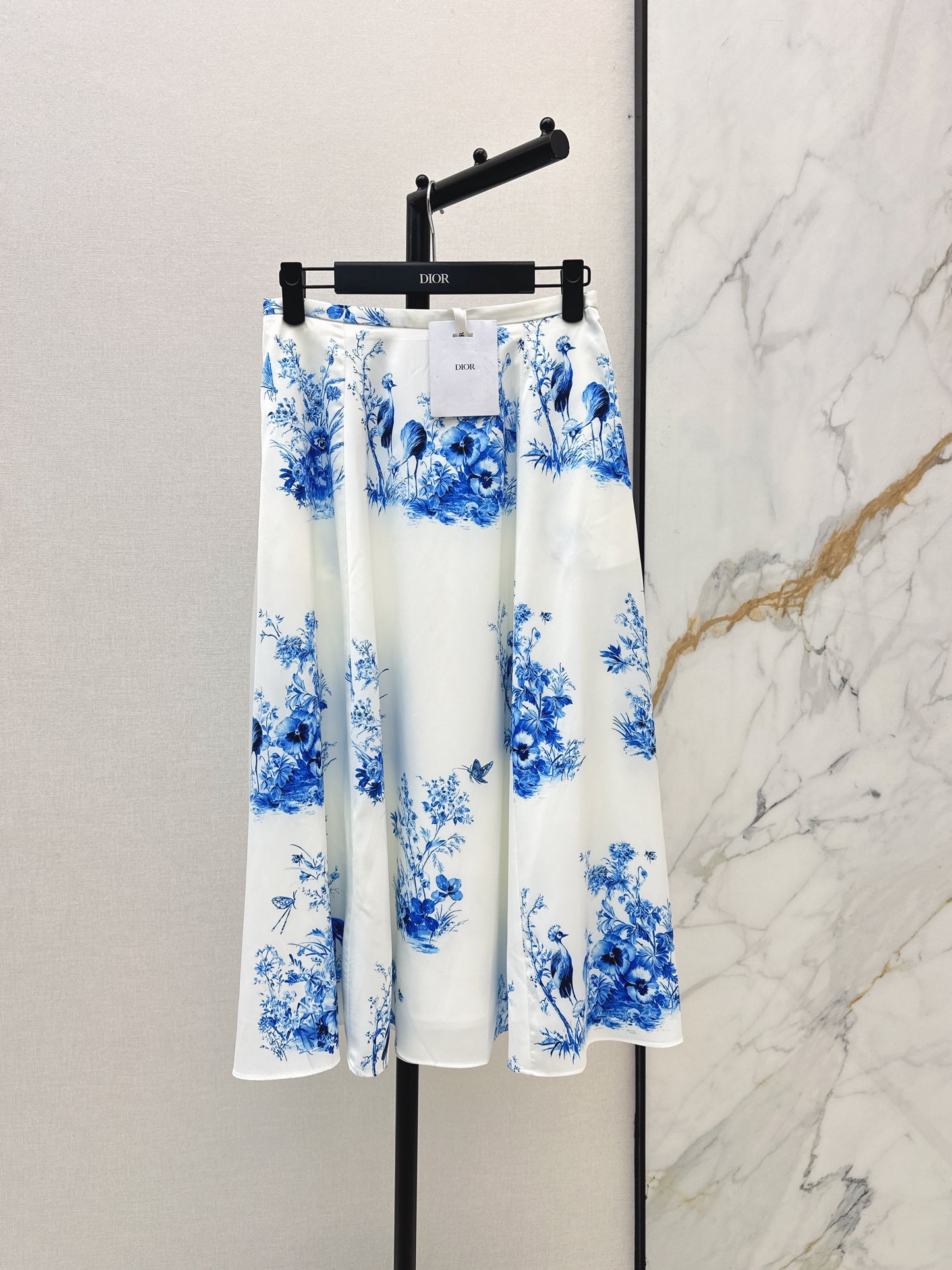 26ss Blue and white porcelain print shirt / dress