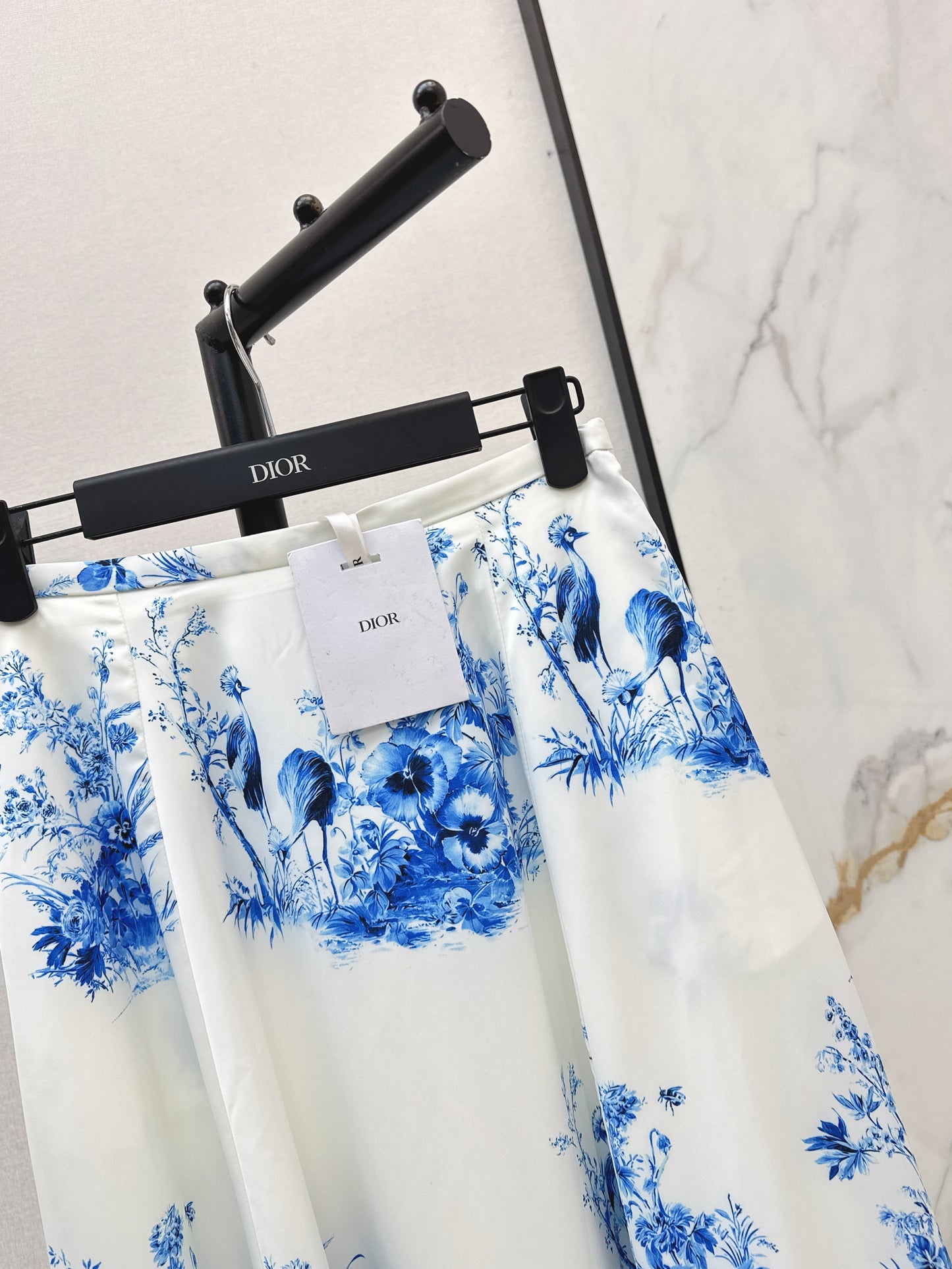 26ss Blue and white porcelain print shirt / dress