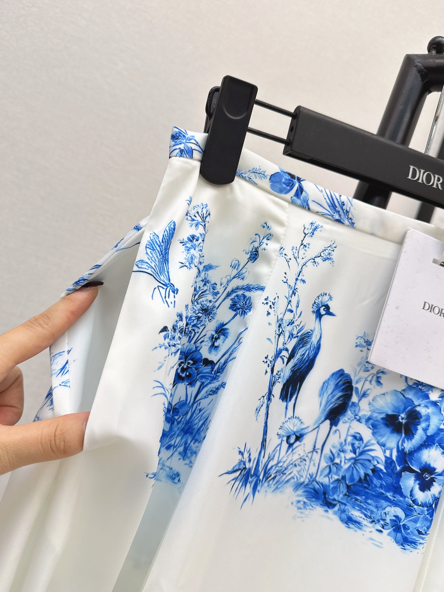 26ss Blue and white porcelain print shirt / dress